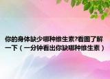 你的身体缺少哪种维生素?看图了解一下（一分钟看出你缺哪种维生素）