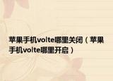 苹果手机volte哪里关闭（苹果手机volte哪里开启）