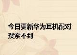今日更新华为耳机配对搜索不到
