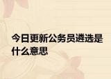 今日更新公务员遴选是什么意思