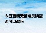今日更新天猫精灵唤醒词可以改吗
