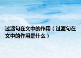 过渡句在文中的作用（过渡句在文中的作用是什么）