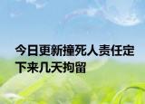 今日更新撞死人责任定下来几天拘留