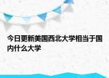 今日更新美国西北大学相当于国内什么大学