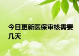 今日更新医保审核需要几天