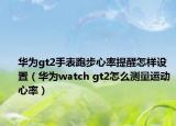 华为gt2手表跑步心率提醒怎样设置（华为watch gt2怎么测量运动心率）