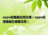 oppo的隐藏应用在哪（oppo应用隐藏在哪里设置）