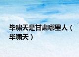 毕啸天是甘肃哪里人（毕啸天）