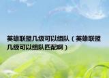 英雄联盟几级可以组队（英雄联盟几级可以组队匹配啊）