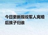 今日更新现役军人离婚后孩子归谁