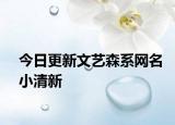 今日更新文艺森系网名小清新