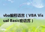 vba编程语言（VBA Visual Basic宏语言）
