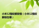 小米12指纹解锁慢（小米12指纹解锁在哪）