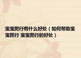 宝宝爬行有什么好处（如何帮助宝宝爬行 宝宝爬行的好处）
