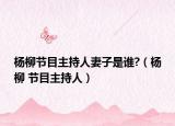 杨柳节目主持人妻子是谁?（杨柳 节目主持人）