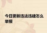 今日更新违法违建怎么举报
