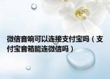 微信音响可以连接支付宝吗（支付宝音箱能连微信吗）