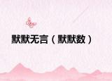 默默无言（默默数）
