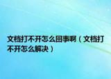 文档打不开怎么回事啊（文档打不开怎么解决）