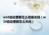 w10自动更新怎么彻底关闭（w10自动更新怎么关闭）