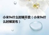 小米9s什么时候开卖（小米9s什么时候发布）