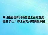 今日最新更新河南夏邑上百儿童流鼻血 多工厂停工官方开展调查原因