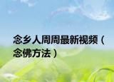 念乡人周周最新视频（念佛方法）