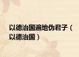 以德治国遍地伪君子（以德治国）