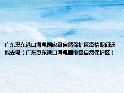 广东惠东港口海龟国家级自然保护区疫情期间还能去吗（广东惠东港口海龟国家级自然保护区）