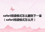 safari阅读模式怎么翻到下一章（safari阅读模式怎么开）
