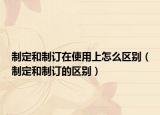 制定和制订在使用上怎么区别（制定和制订的区别）