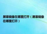 屏幕镜像在哪里打开（屏幕镜像在哪里打开）
