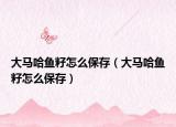 大马哈鱼籽怎么保存（大马哈鱼籽怎么保存）