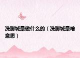 洗脚城是做什么的（洗脚城是啥意思）