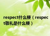 respect什么梗（respect敬礼是什么梗）