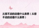 从容不迫的迫是什么意思（从容不迫的迫是什么意思）