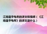 江南逢李龟年的译文和情感（《江南逢李龟年》的译文是什么）