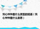 忧心忡忡是什么类型的短语（忧心忡忡是什么意思）