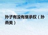 孙子有没有继承权（孙燕美）