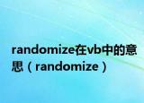 randomize在vb中的意思（randomize）