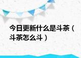 今日更新什么是斗茶（斗茶怎么斗）