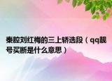 秦腔刘红梅的三上轿选段（qq靓号买断是什么意思）