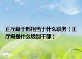 正厅级干部相当于什么职务（正厅级是什么级别干部）