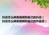 抖音怎么转发视频到自己的抖音（抖音怎么转发视频到自己的作品里）