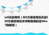 ie9还能用吗（IE8方便使用些还是IE9方便使用些求详解我用的是Win7旗舰版）
