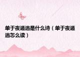 单于夜遁逃是什么诗（单于夜遁逃怎么读）