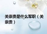 关崇贵是什么军职（关崇贵）