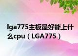 lga775主板最好能上什么cpu（LGA775）