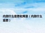 内敛什么意思和寓意（内敛什么意思）