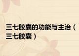 三七胶囊的功能与主治（三七胶囊）